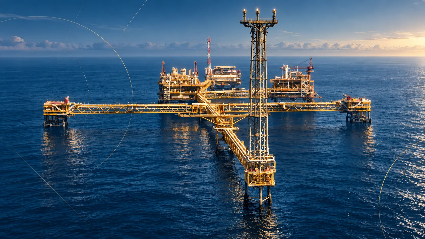 Piattaforma Offshore al Tramonto